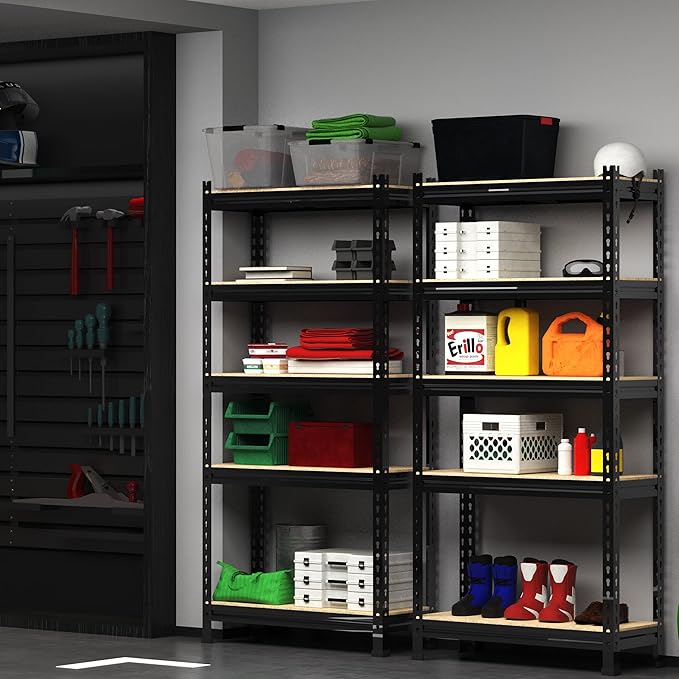 PrimeZone Storage Shelves 5 Tier Adjustable Garage Storage Shelving, Heavy Duty