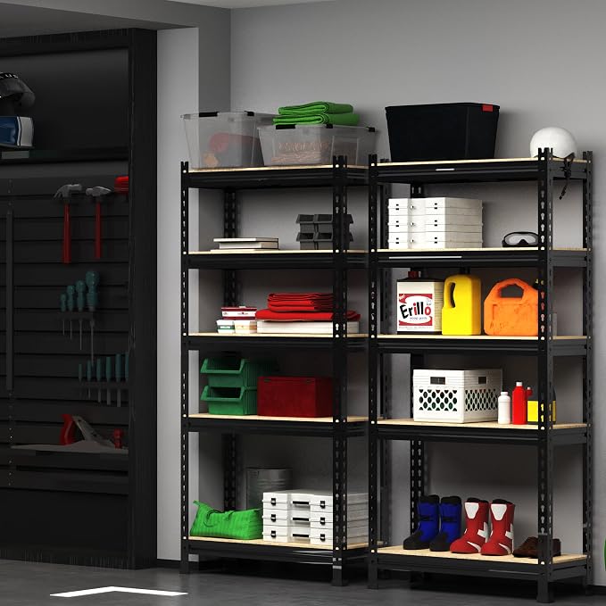 PrimeZone Storage Shelves 5 Tier Adjustable Garage Storage Shelving, Heavy Duty