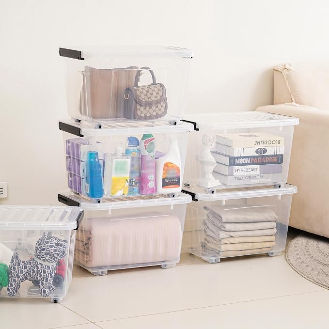 Citylife 54 QT Clear Plastic Storage Bins (2-Pack)