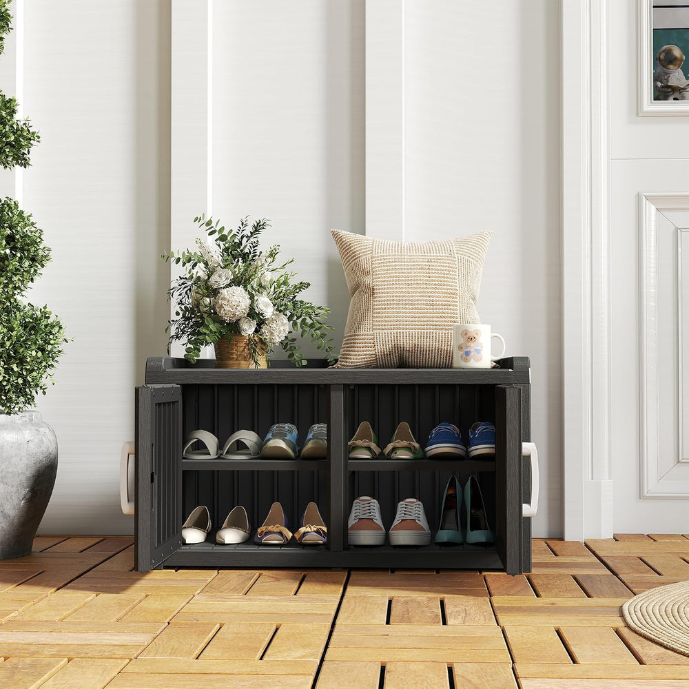 NUNU LAB Shoe Cabinet, Waterproof UV-Resistant Shoe Storage Cabinet with Adju...