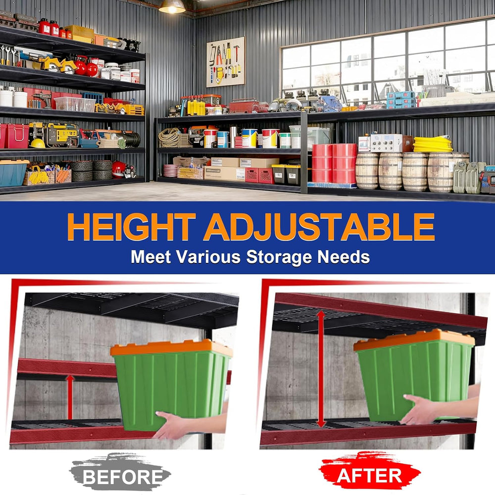 Storage Shelves Heavy Duty, Metal Shelving, 3050 LBS, 62" W
