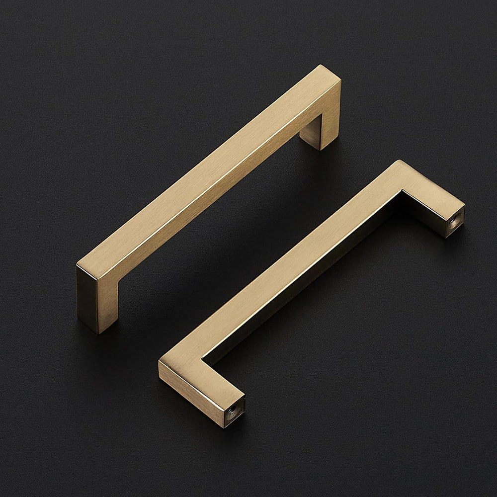 Ravinte Champagne Bronze Square Pulls Cabinet Handles,5 Inch,10 Pack