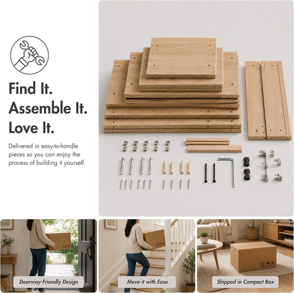 Homes: Inside + Out Apexa Modern 5-Tier Narrow Shelving Units, Collectibles D...