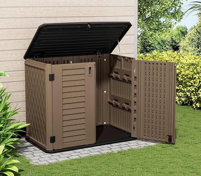 ZZM 4x2.5 FT Outdoor Storage Shed, Resin Waterproof Storage Cabinet