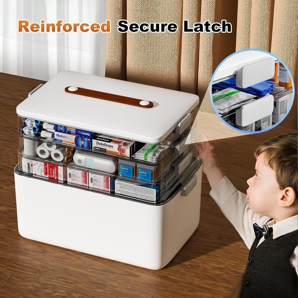 funest 4- Tier Medicine Storage Box Organizer Portable First Aid kit Box Sewi...