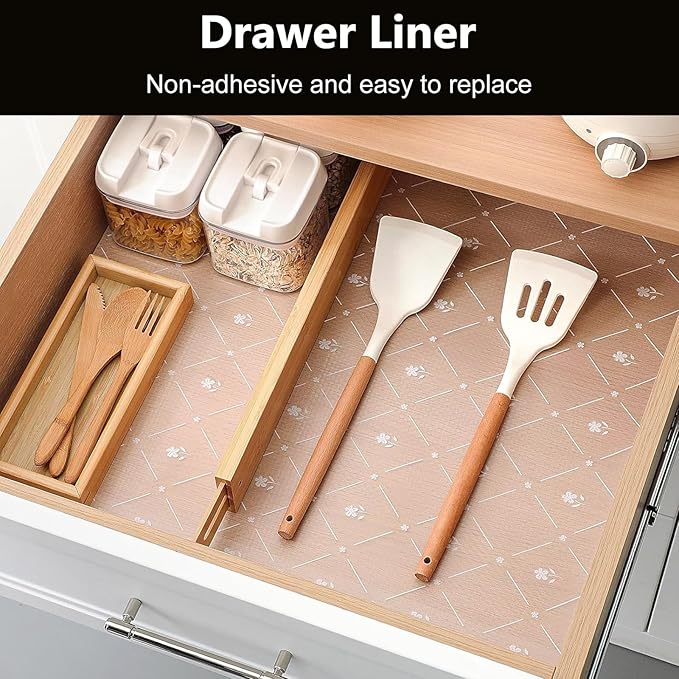 INNOLITES Shelf Liners for Kitchen Cabinets, Non Adhesive Drawer Cabinet Liner