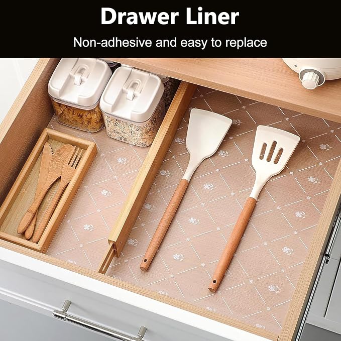 INNOLITES Shelf Liners for Kitchen Cabinets, Non Adhesive Drawer Cabinet Liner