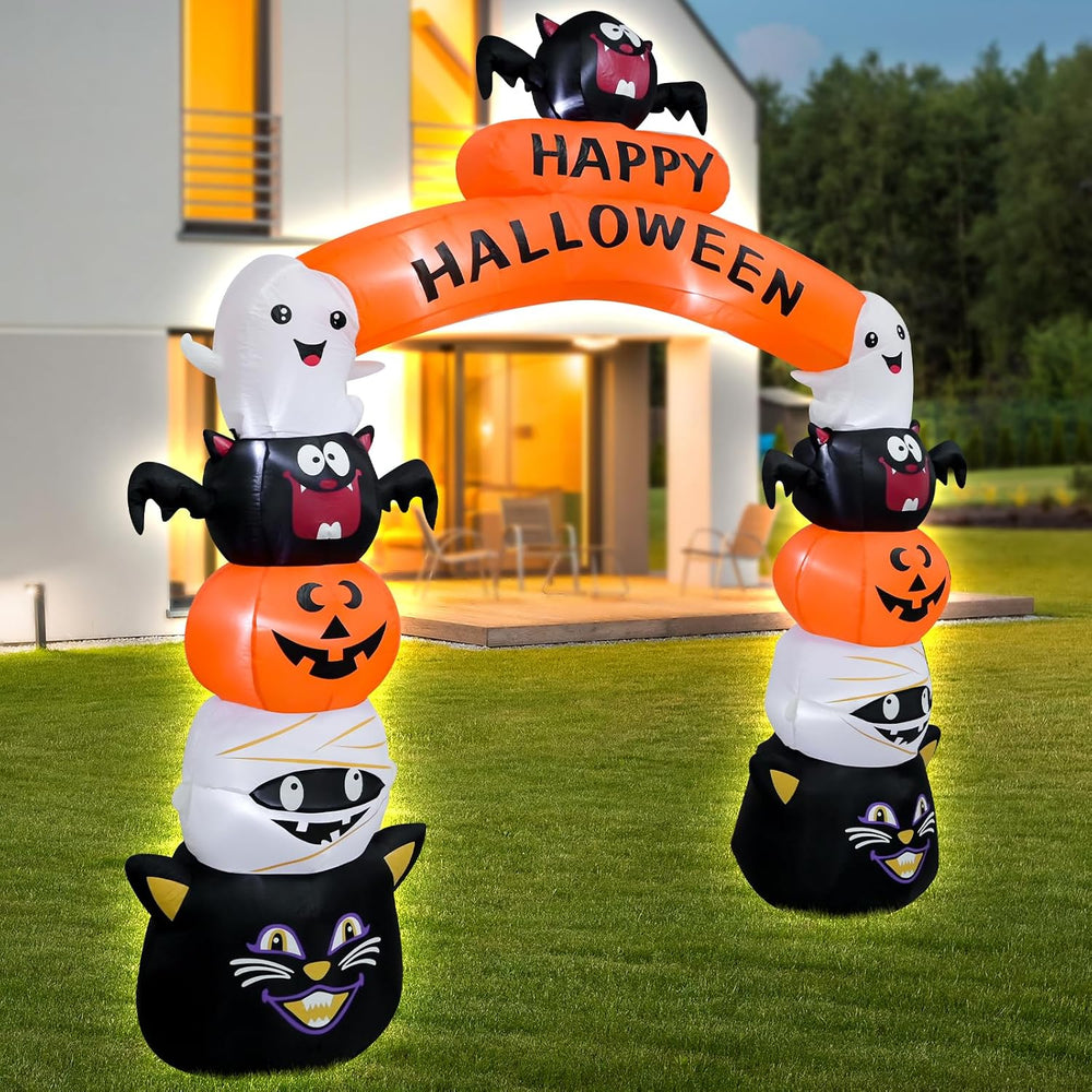 8FT Halloween Arch Inflatable Decoration with LED Lights