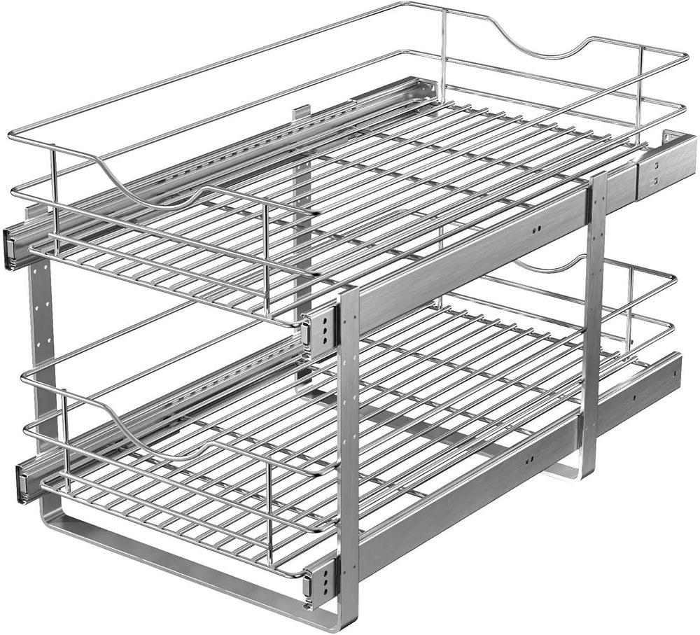 2 Tier Pull Out Cabinet Organizer,(11½"W x 22" D) Soft Close Slide ...
