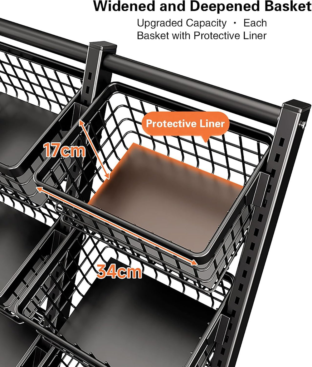 Store Snack Display Rack with Wheels, Fruit & Vegetable Storage Rack