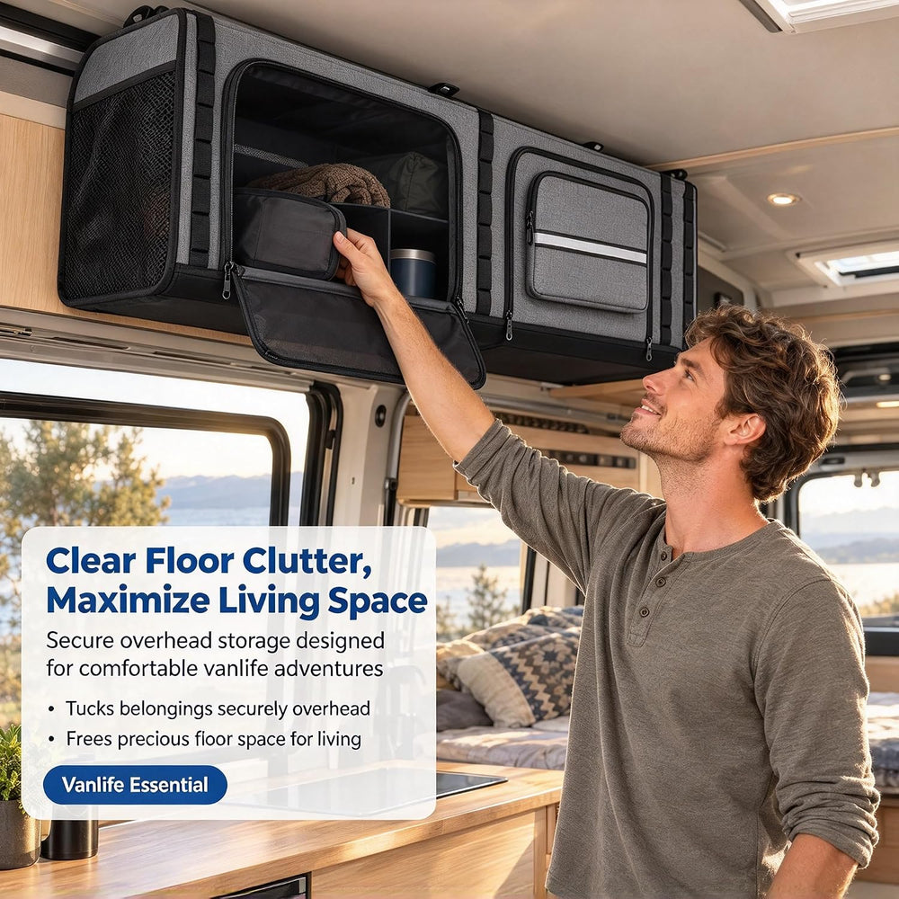 36" RV Overhead Soft-Sided Storage Cabinet, Soft Cabinets for Van & ...