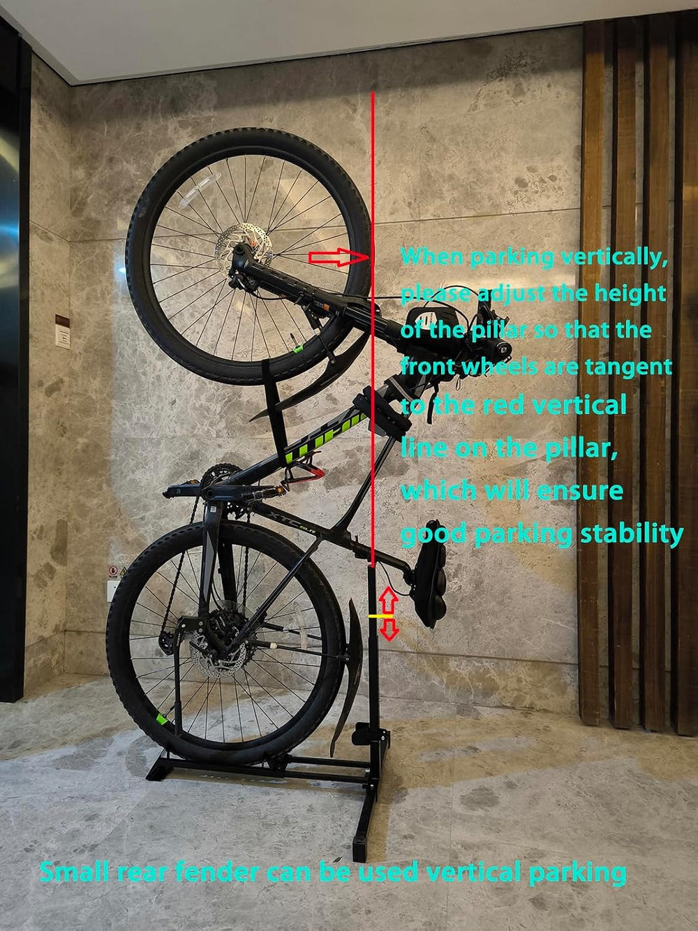 Bike Stand,Vertical Bike Rack Garage,Space-Saving Rack with Adjustable for Ga...