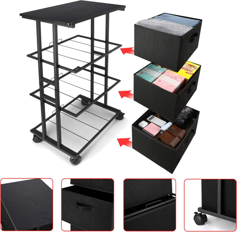 MAX Houser Dresser Storage with 3 Drawers, Fabric Dresser Tower, Vertical Sto...