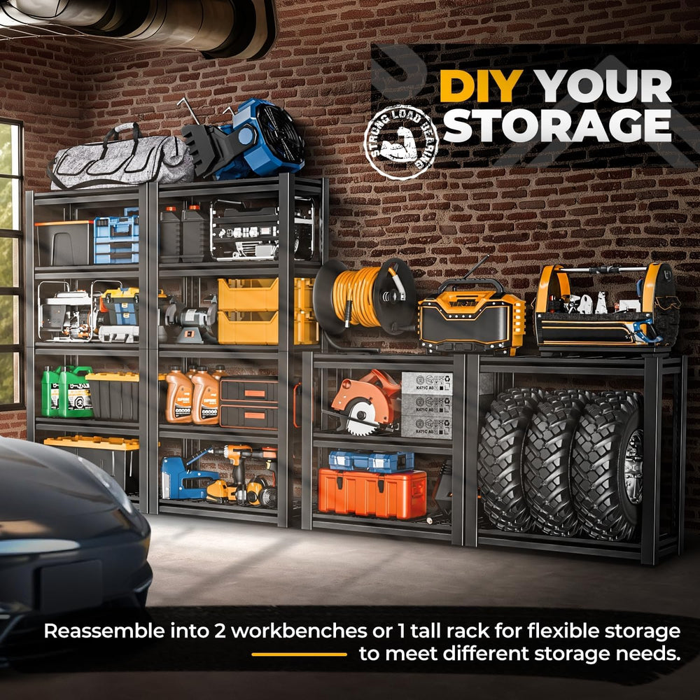 Auto Dynasty 5-Tier 72" H Garage Shelving, Heavy Duty Adjustable Metal Rack