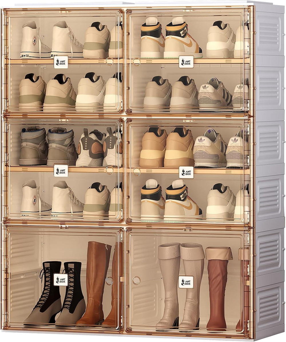 ANTBOX Portable Shoe Rack Organizer for Closet Entryway, Stackable Sneaker St...
