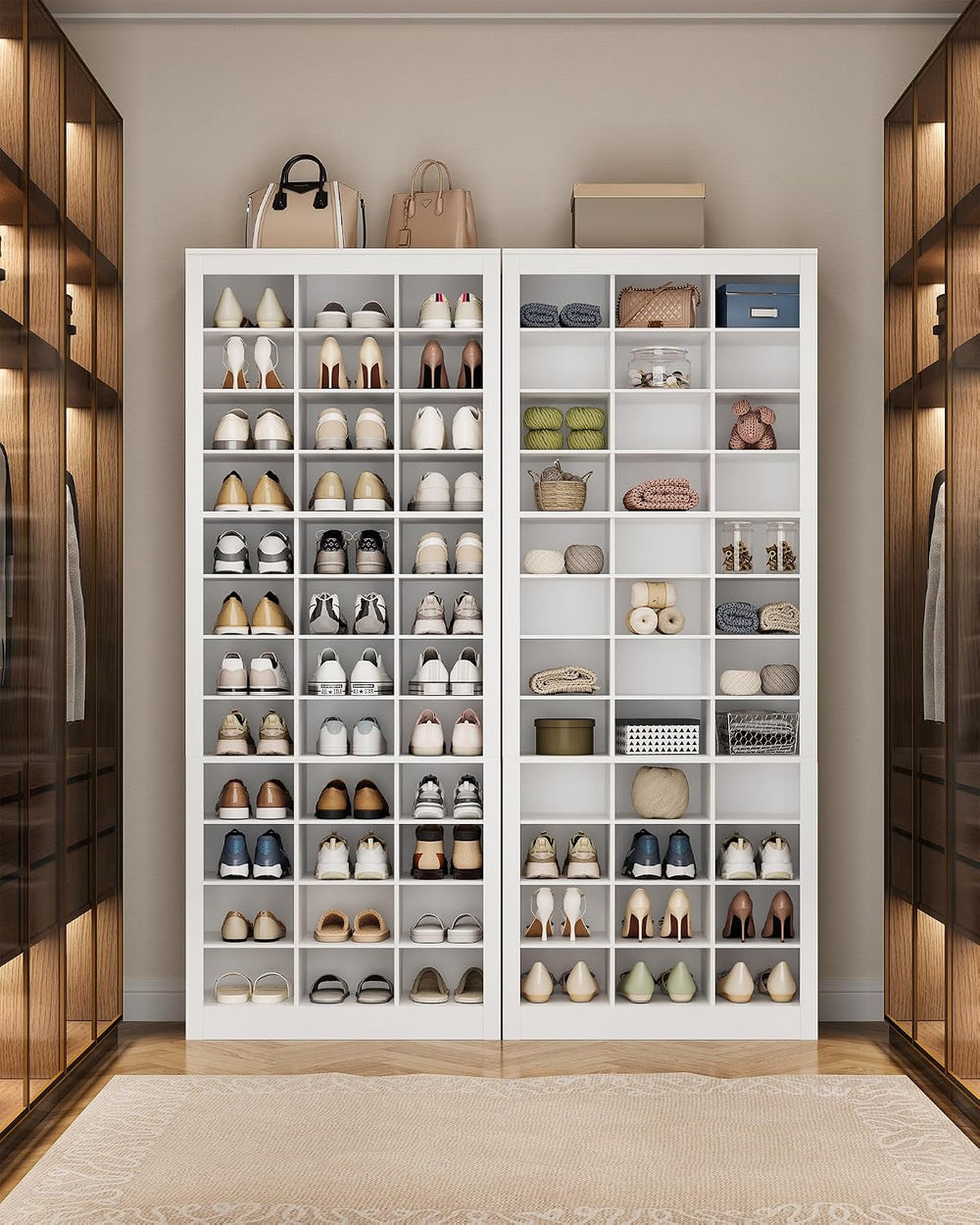 Hzuaneri Shoe Storage Cabinet, 36 Pairs Free Standing Closet Organizer