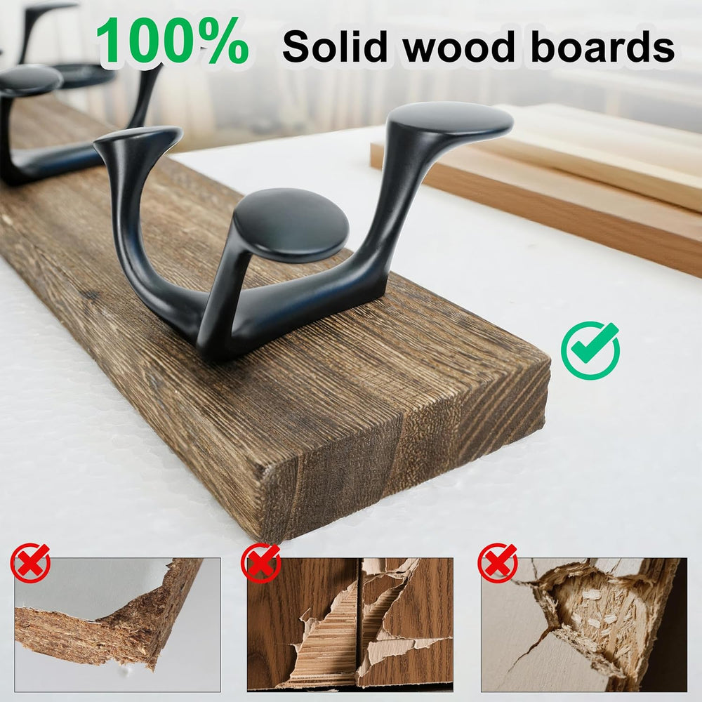 WEBI Coat Rack Wall Mount,36" Solid Wood Coat Hooks Wall Mounted Coat Ha...