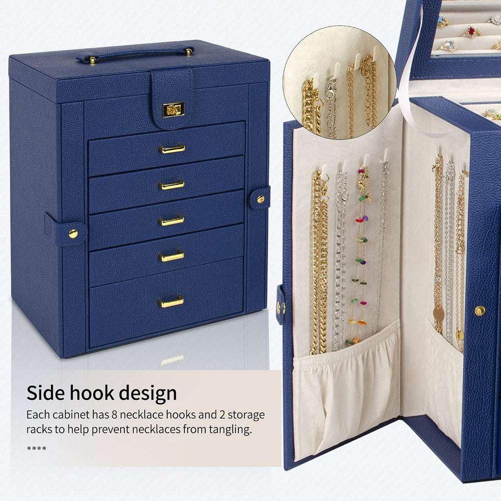 AKOZLIN 6-Tier Jewelry Box Organizer 5 Drawers Jewelry Storage Case