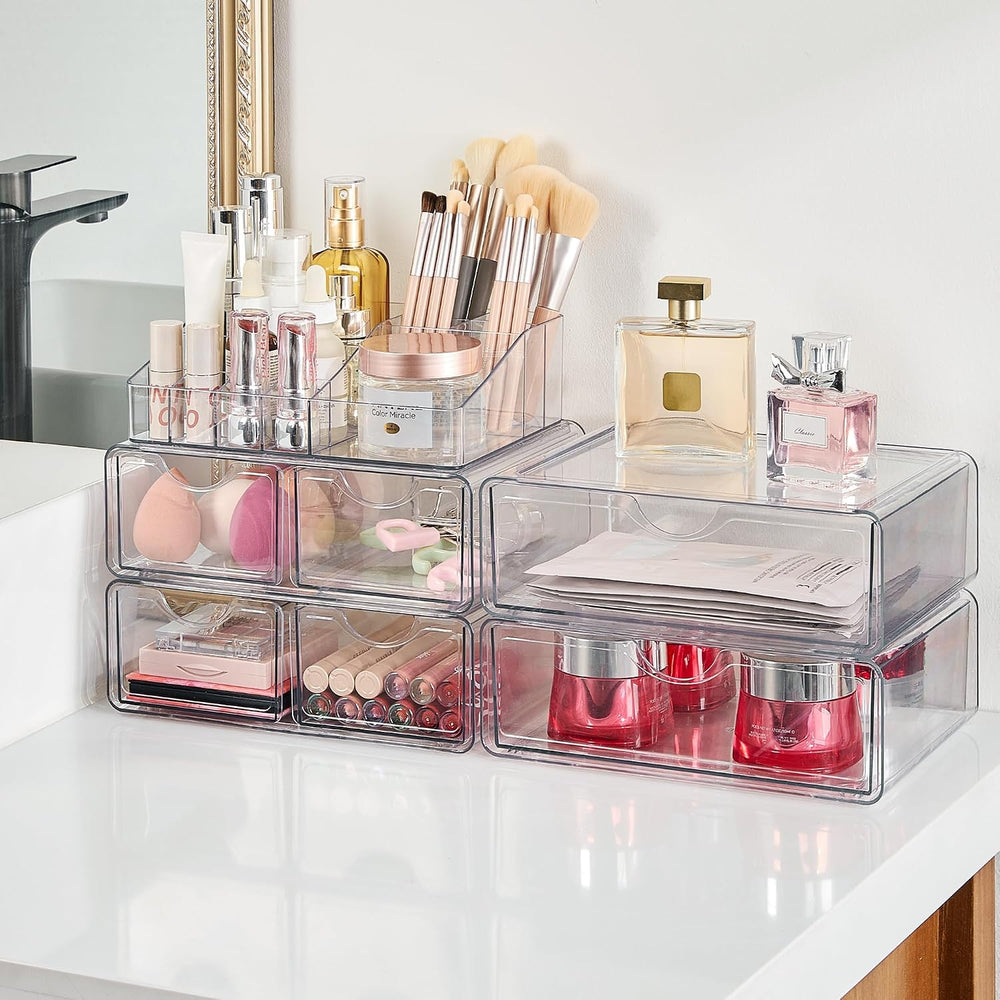 Vtopmart 5 Tier Clear Makeup Organizer with 6 Drawers