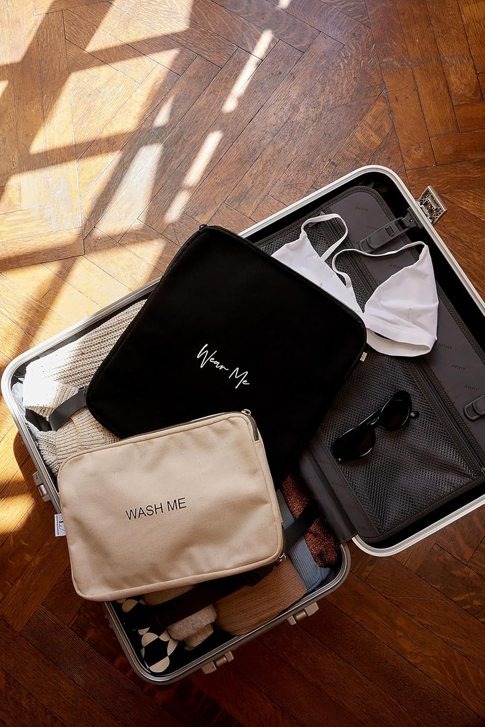 Two-Sided Travel Laundry Bag/Packing Cube for Travel (NATURAL)
