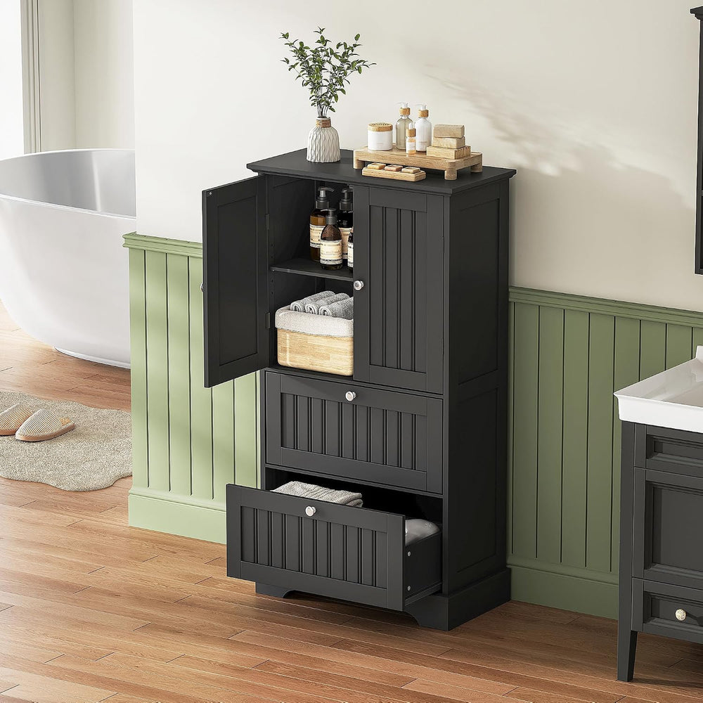 Bathroom Floor Cabinet with 2 Drawers and Adjustable Shelf