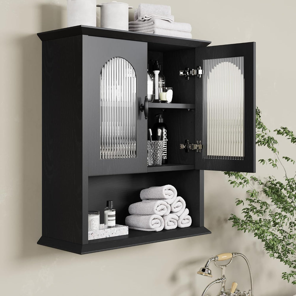 CJL Bathroom Wall Cabinet with Fluted Door, 18.9'' x 23.6'', ...
