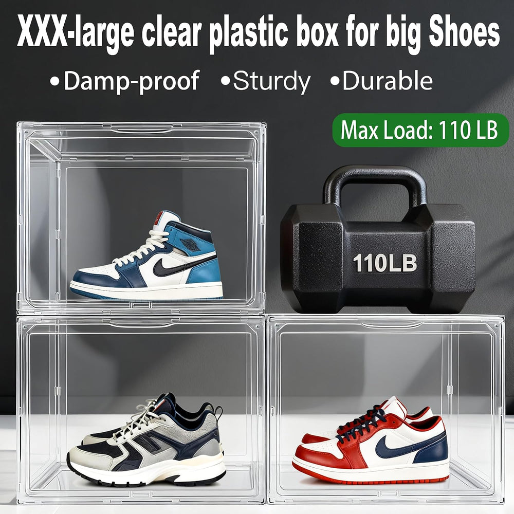 XXX-Large Tall Boot Organizer 3 Pack, 17.3x13x13'' Acrylic Display Case
