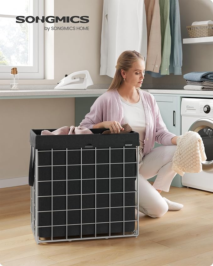 SONGMICS 29 Gal. Laundry Basket, Laundry Hamper, Collapsible Clothes Hamper