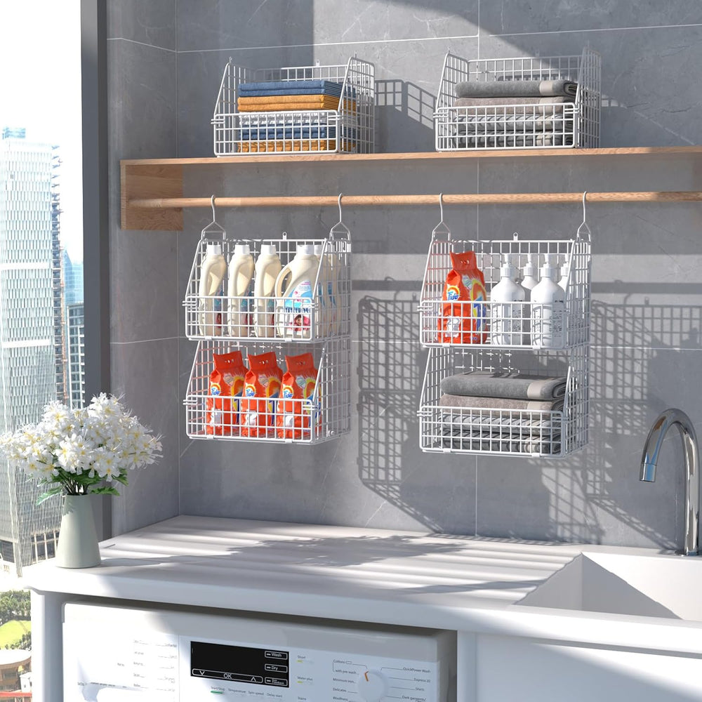 PUPPYCUTE Hanging Closet Organizer and Storage, Clothes Hanging Shelves Wire ...