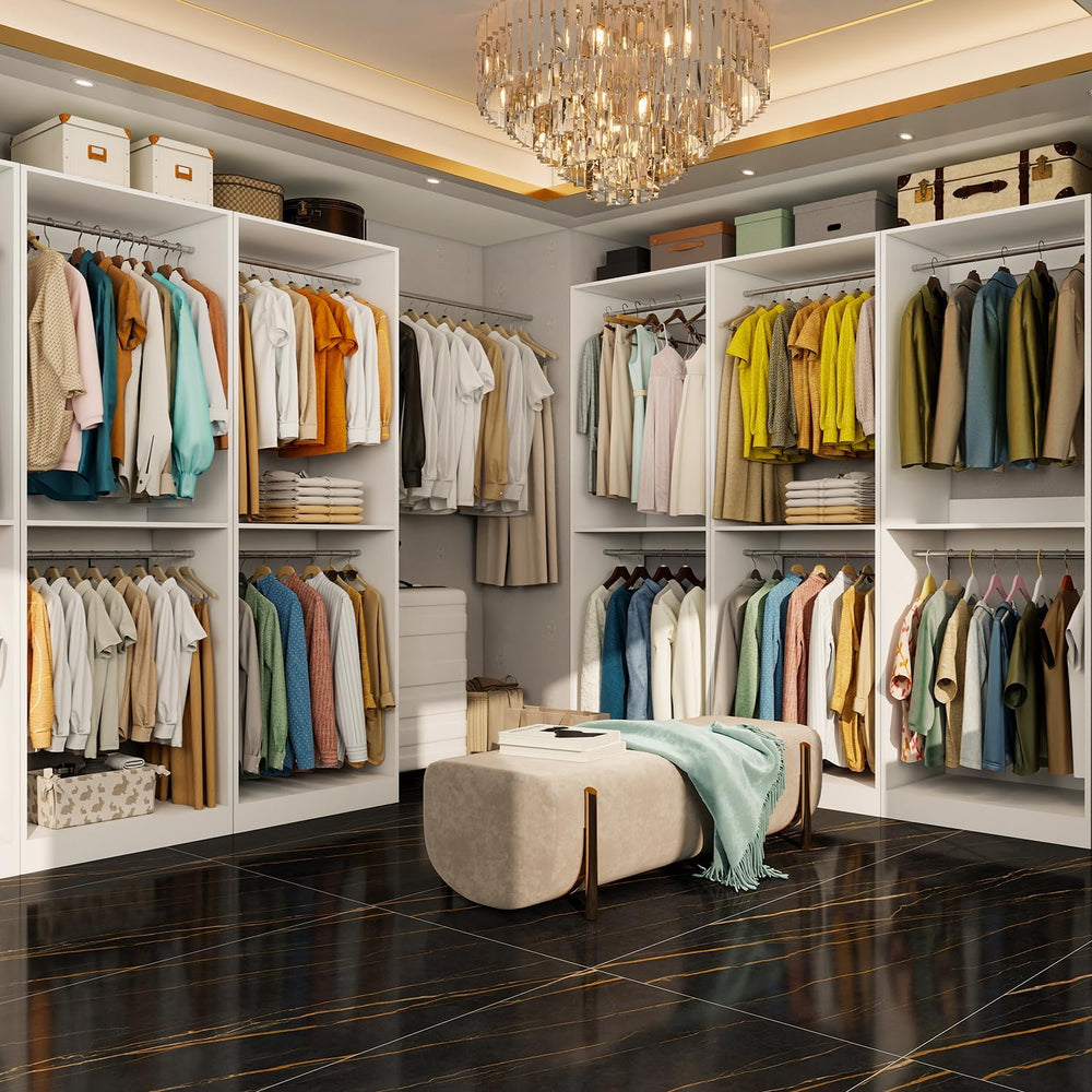 Closet System with 3 Hanging Rods& Shelf , 2FT Small Closet Organizer Sys...