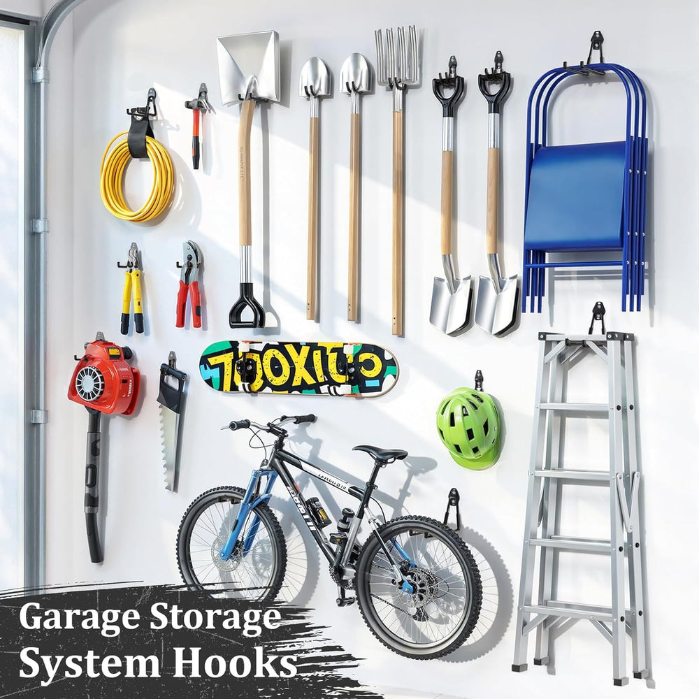 Housolution Steel Garage Hooks - 30Pack Anti-Slip Coating, Black