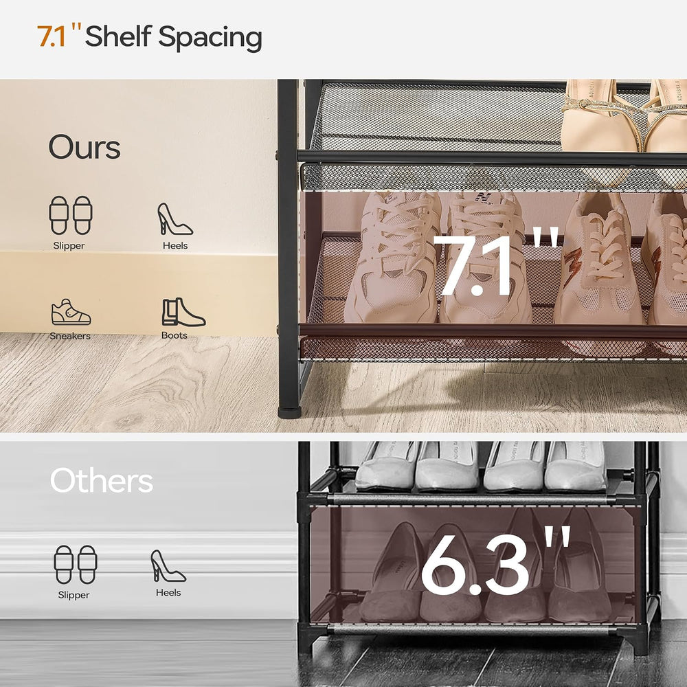 Nunsino Shoe Rack, Large Metal Shoe Organizer,Max Holds 50 Pairs,8 Tier Shoe ...
