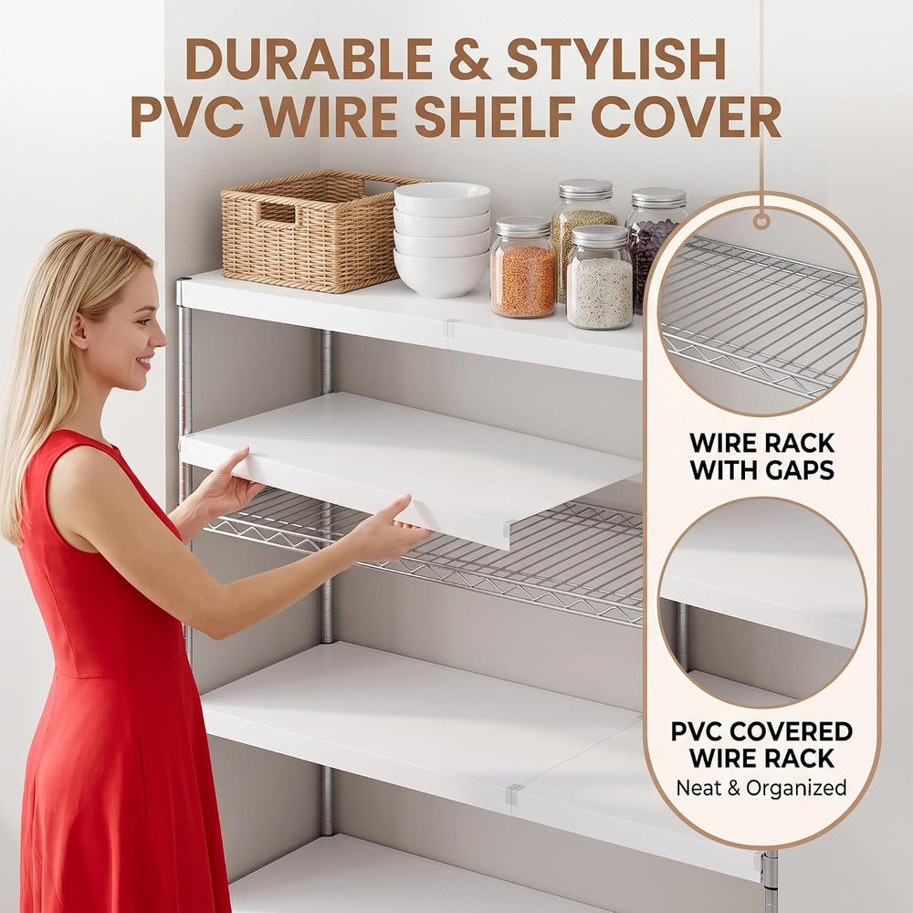 5 Pack Wire Rack Covers for Shelves, 32"x12" PVC Wire Shelf Covers ...