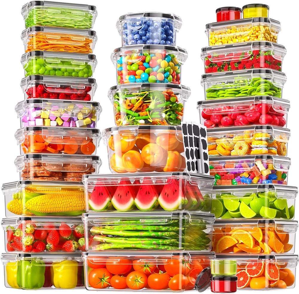60 PCS Food Storage Containers with Lids Airtight, (30 Lids & 30 Containe...
