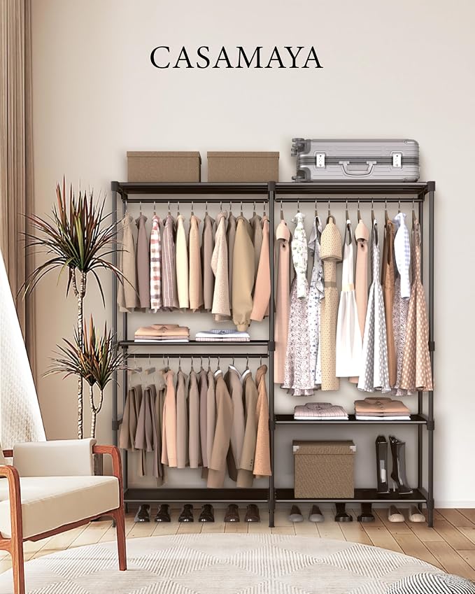 Clothes Rack, Portable Closet, 54.3 Inch Large Capacity Wardrobe Closet