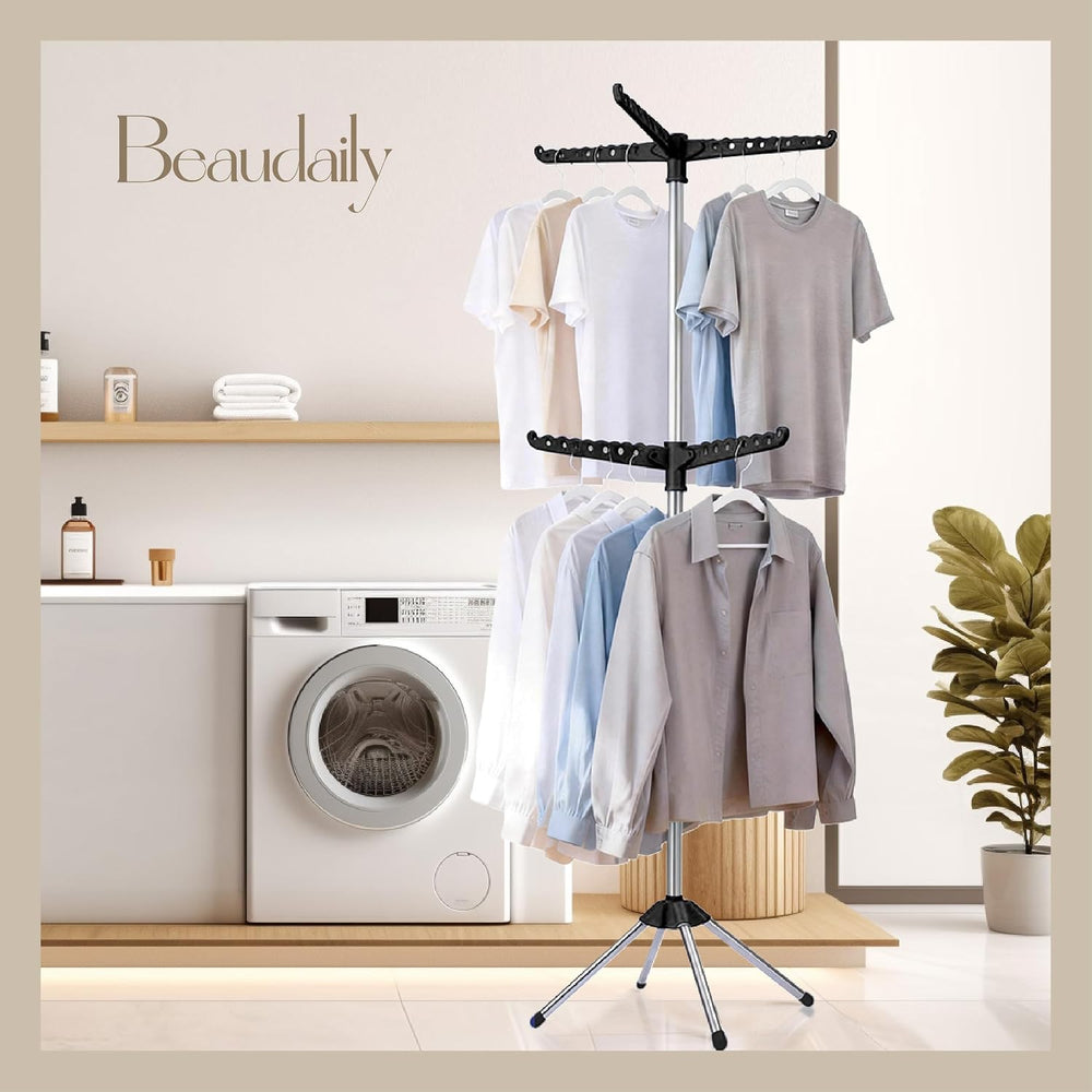 Beaudaily Clothes Drying Rack, Foldable 74.8-Inch Laundry Drying Rack, Indoor...