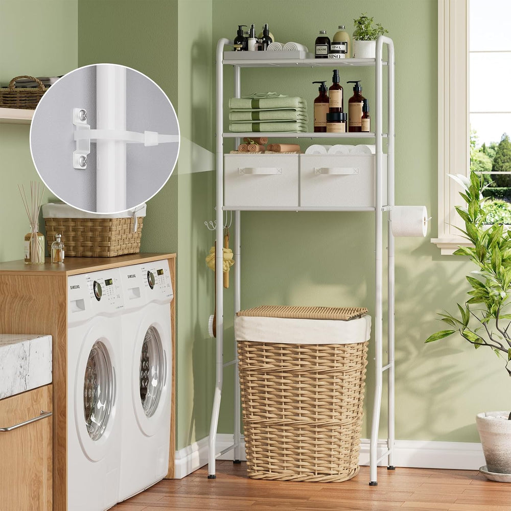 Simple Trending Over The Toilet Storage Rack with Drawers, Metal 3 Tier Bathr...
