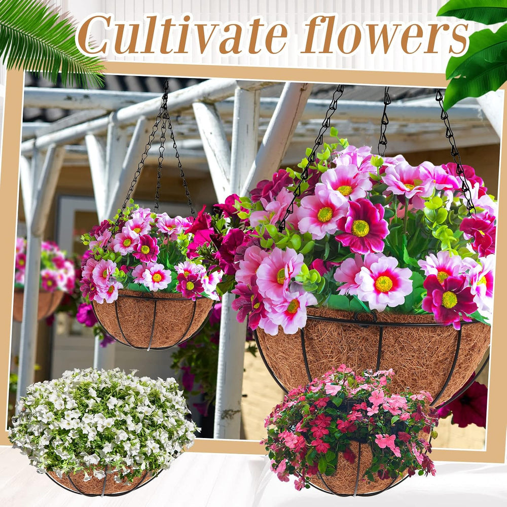 1 Pack Metal Hanging Planter Basket, Coconut Coir Liner, 14 Inch