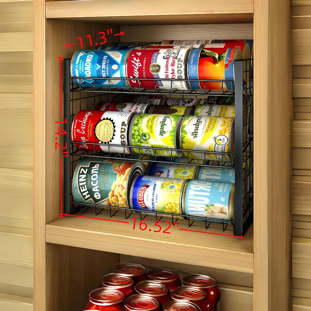 3 Tier Stackable Can Rack Organizer, Adjustable Can Holder for Pantry