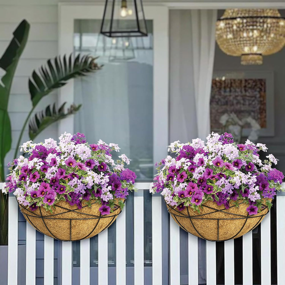 4 Pack 14 Inch Window Boxes Planters Railing Planter Box with Coco Liners Dec...