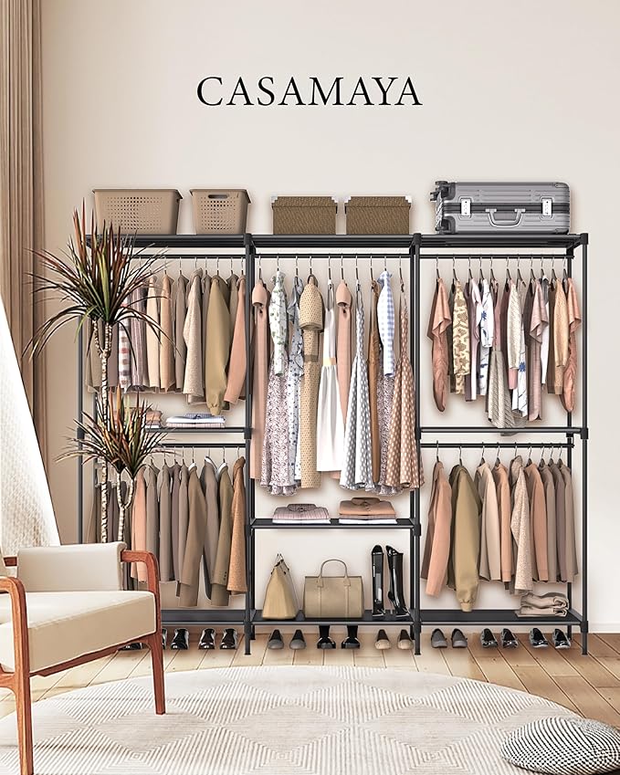Clothes Rack, Portable Closet, 80.7 Inch Extra Large Capacity Wardrobe Closet