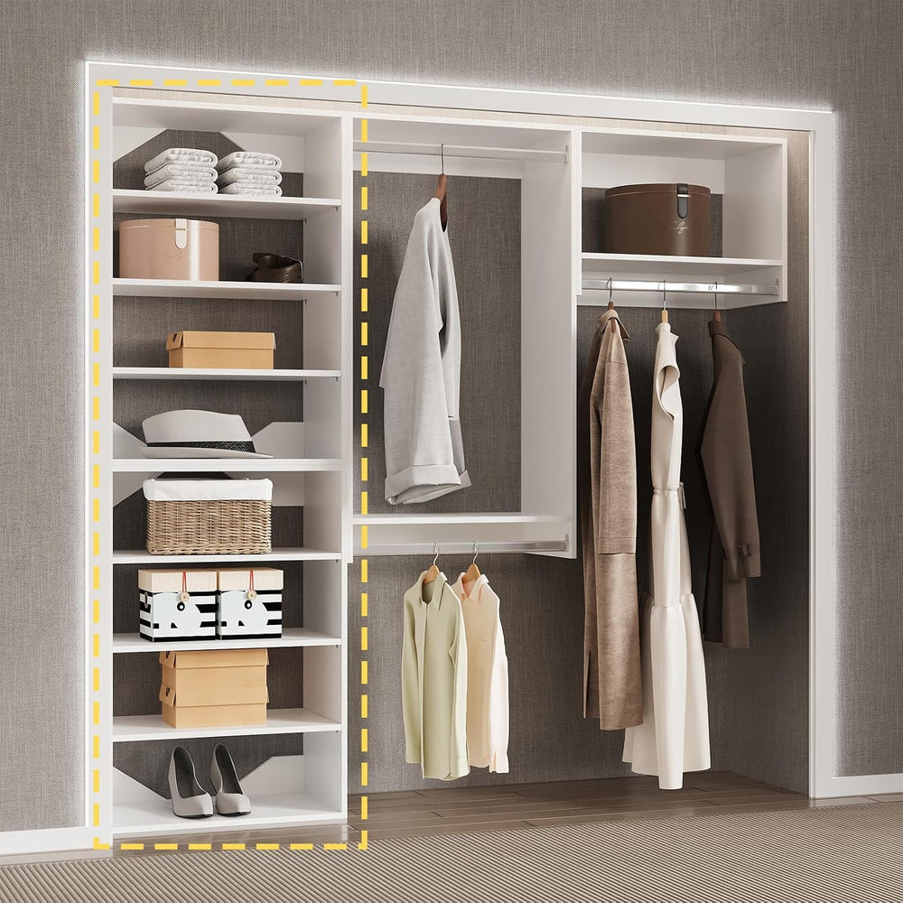 Short Tower Closet Unit, Modular Closet System, Wood Closet System Organizer ...
