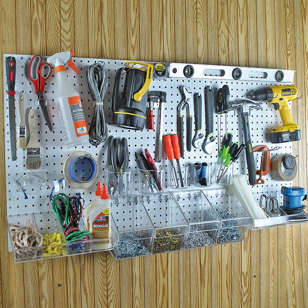 Azar Displays 900988-WHT 48" x 24" Pegboard Organizer Kit in White
