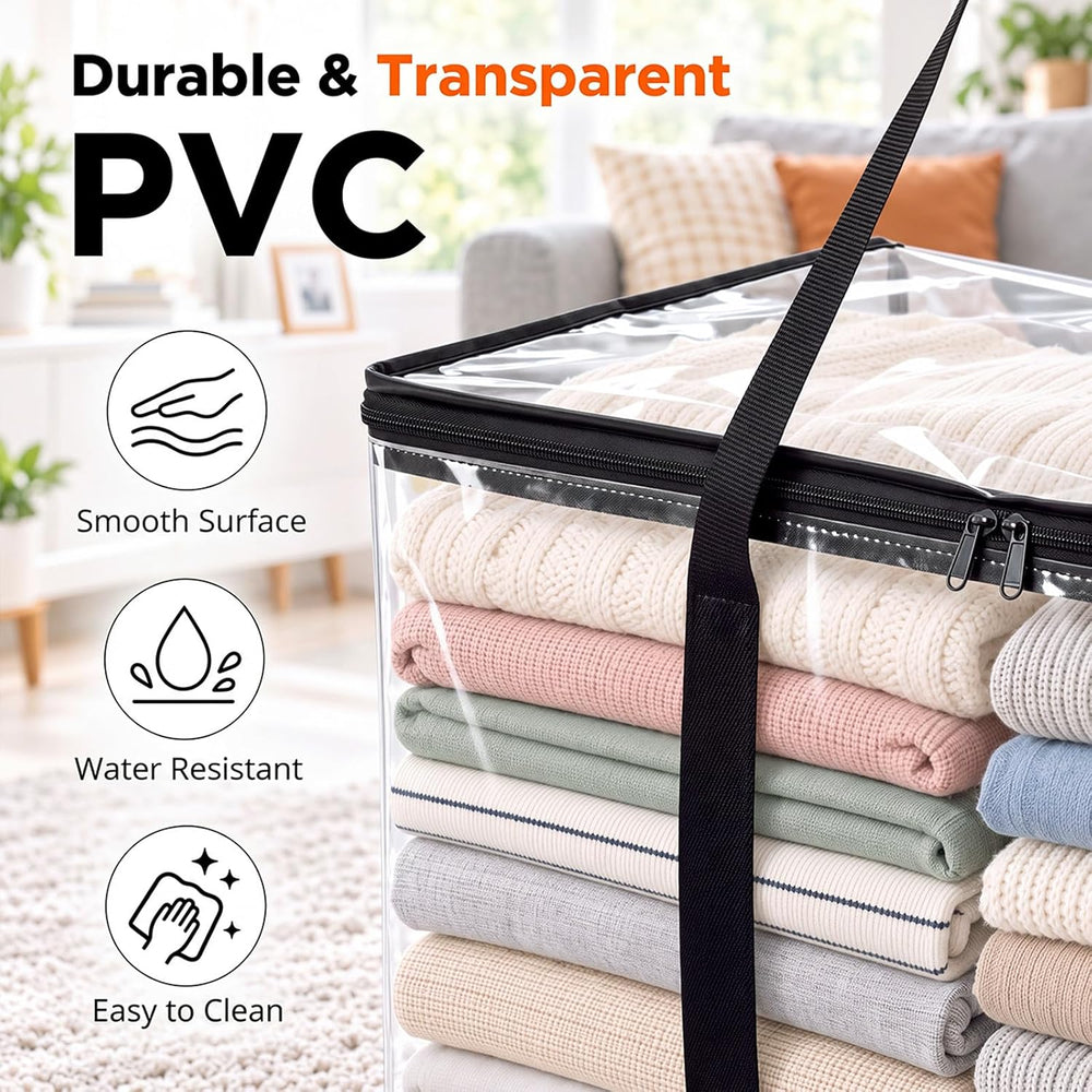 Extra Large Storage Bags with Zipper,Clear