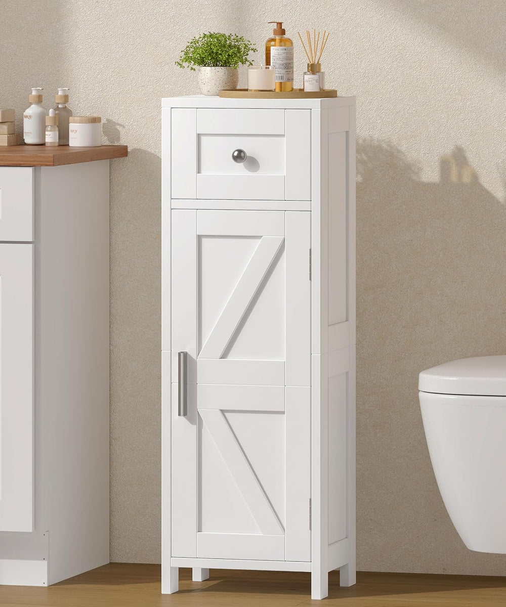 9.8"W Bathroom Storage Cabinet with Drawer & Door, Narrow Floor Cabinet