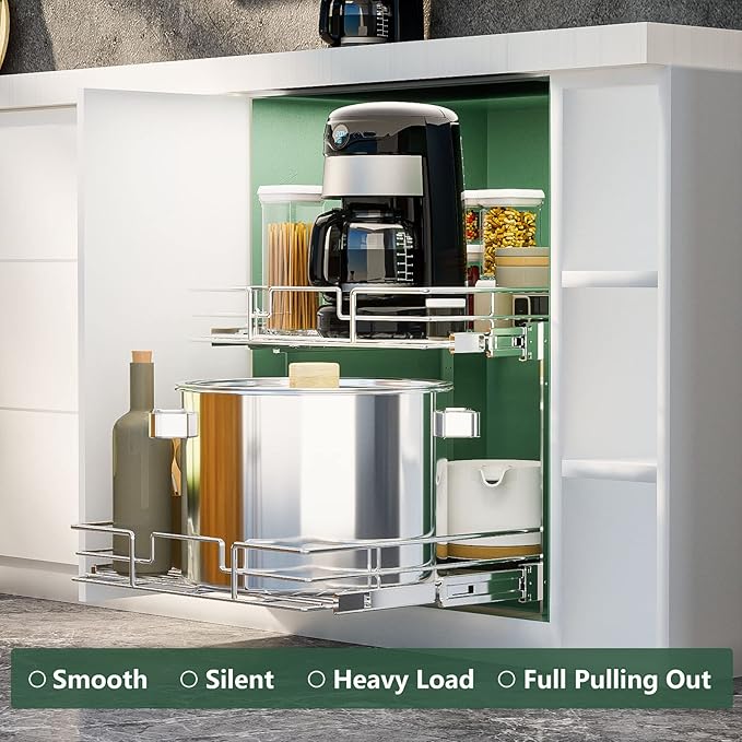 LOVMOR 2 Tier Individual Pull Out Cabinet Organizer 19½" W x 21½" D...
