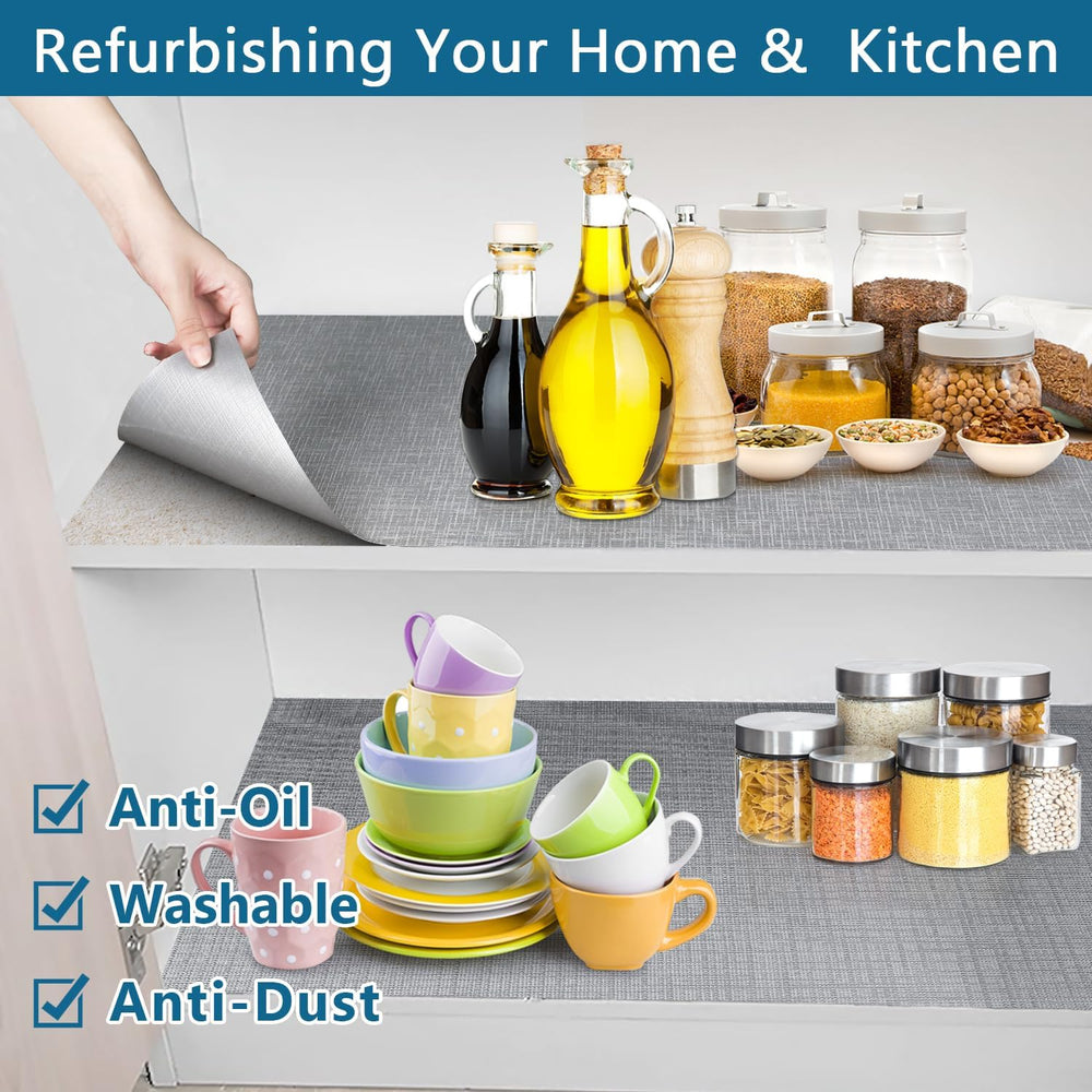 Self Adhesive Shelf Liner, 17.5" x 393.7" Peel and Stick Drawer Lin...