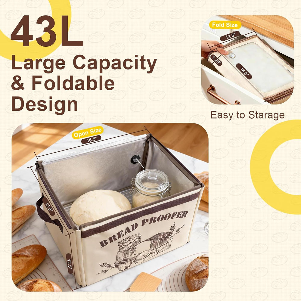 Large Folding Bread Proofing Box, Dough Proofer With 50-113℉Temp Control &amp...