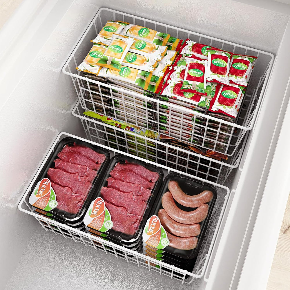 Orgneas Upright Freezer Organizer Bins Metal Wire Storage Container Basket