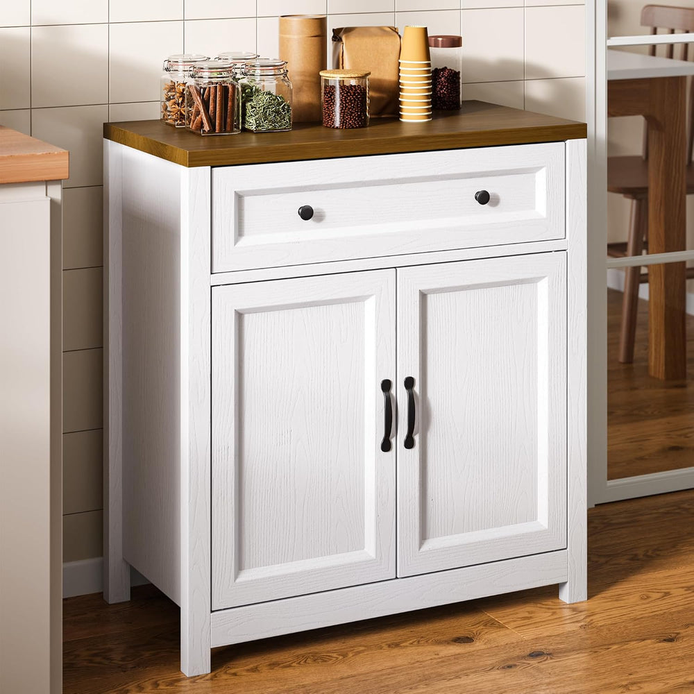 Gizoon Storage Cabinet with Adjustable Shelf, 2-Door Farmhouse Buffet